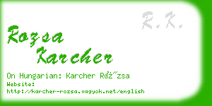 rozsa karcher business card